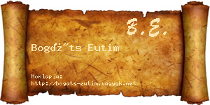 Bogáts Eutim névjegykártya